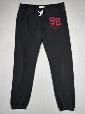 Vintage Abercrombie Fitch Womens Large Black Sweatpants Y2k Joggers Logo Pants